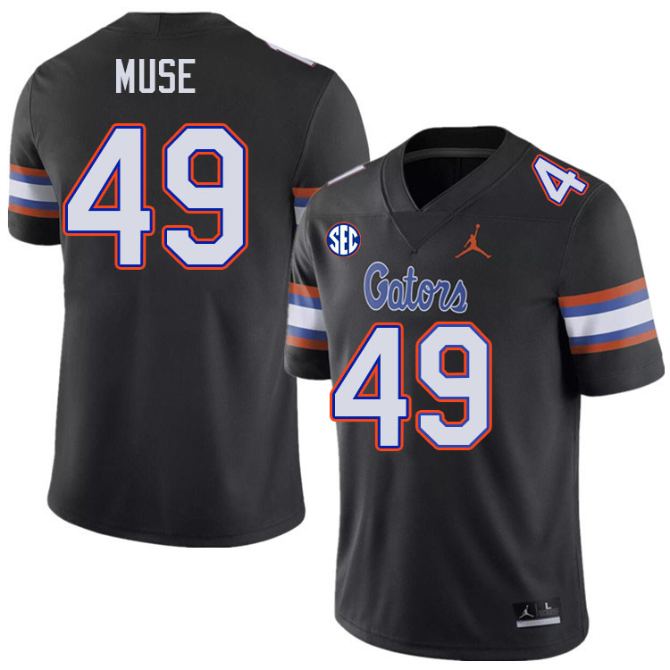 Men #49 Jack Muse Florida Gators College Football Jerseys Stitched-Black